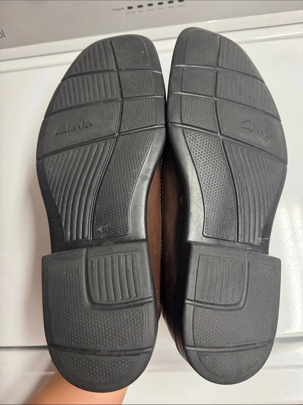 Clarks Brown Leather Slip-On Loafers